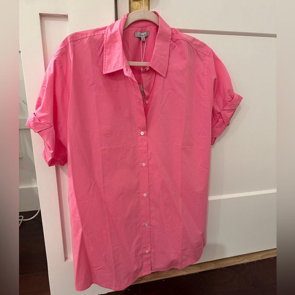 RAILS SHORT SLEEVE JOJO PINK BUTTON UP SHIRT size: Medium